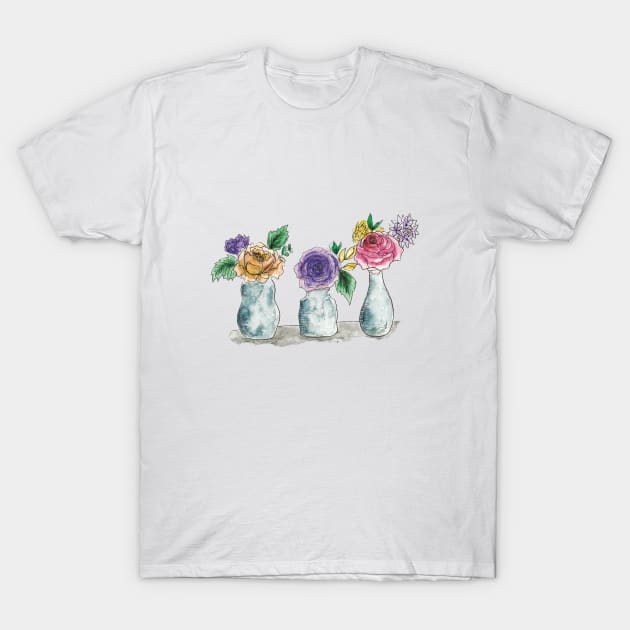 Three Vases T-Shirt by CasValli